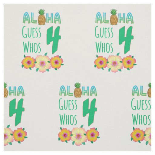 Kids Aloha Tropical Luau 4 Years Old Birthday Fabric