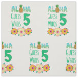 Kids Aloha Tropical Luau 5 Years Old Birthday Fabric