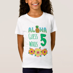 Kids Aloha Tropical Luau 5 Years Old Birthday T-Shirt