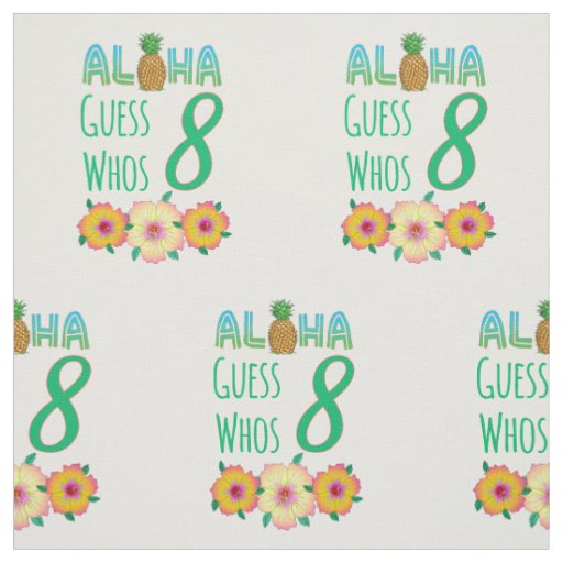 Kids Aloha Tropical Luau 8 Years Old Birthday Fabric