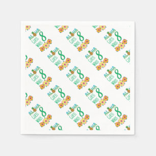 Kids Aloha Tropical Luau 8 Years Old Birthday Paper Napkins
