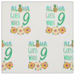 Kids Aloha Tropical Luau 9 Years Old Birthday Fabric