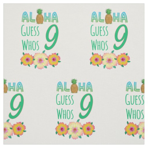 Kids Aloha Tropical Luau 9 Years Old Birthday Fabric