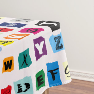 Kids Alphabet ABCs Multi-Color Fun Tablecloth
