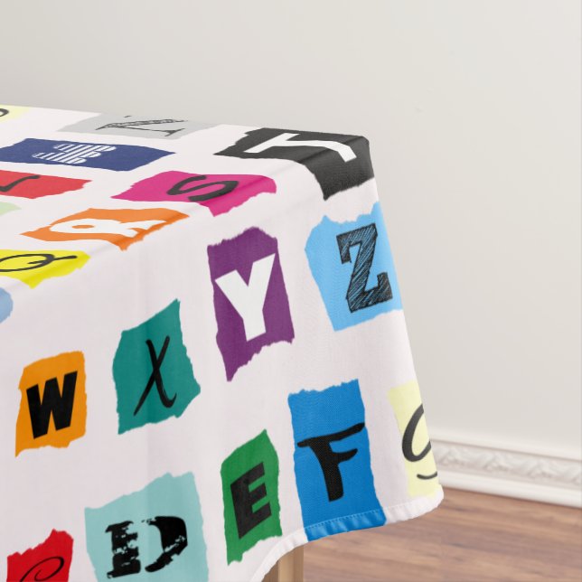 Kids Alphabet ABCs Multi-Color Fun Tablecloth (In Situ)