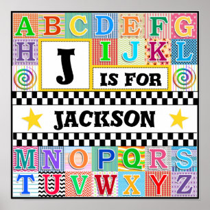 Kids Alphabet Art 16x16 Personalized Poster
