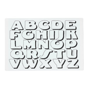 Kids Alphabet Learning Activity Coloring Placemat