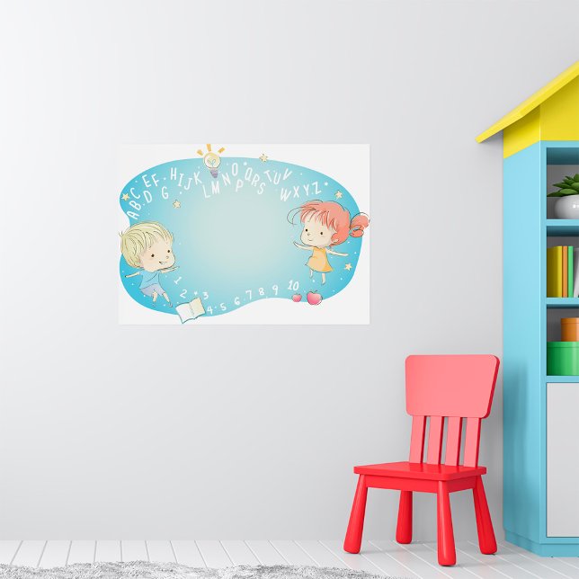 Kids Alphabet Learning Illustration with Numbers Poster (Creator Uploaded)