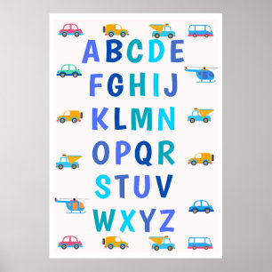 Kids Alphabet Toy Cars Poster