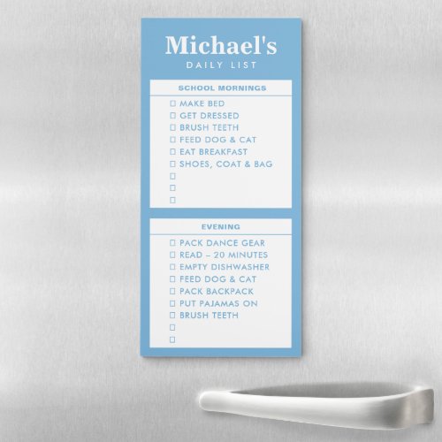 Kids AM PM Daily Routine Chore To Do List Magnetic Notepad