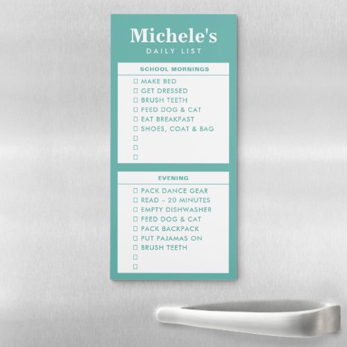Kids AM PM Routine Chore Daily To Do List Magnetic Notepad
