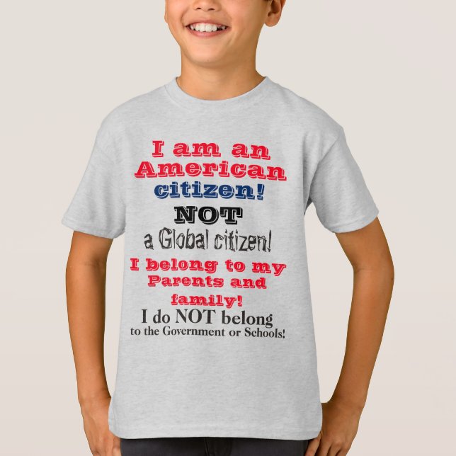 Kids American Citizen Love Family T-Shirt (Front)