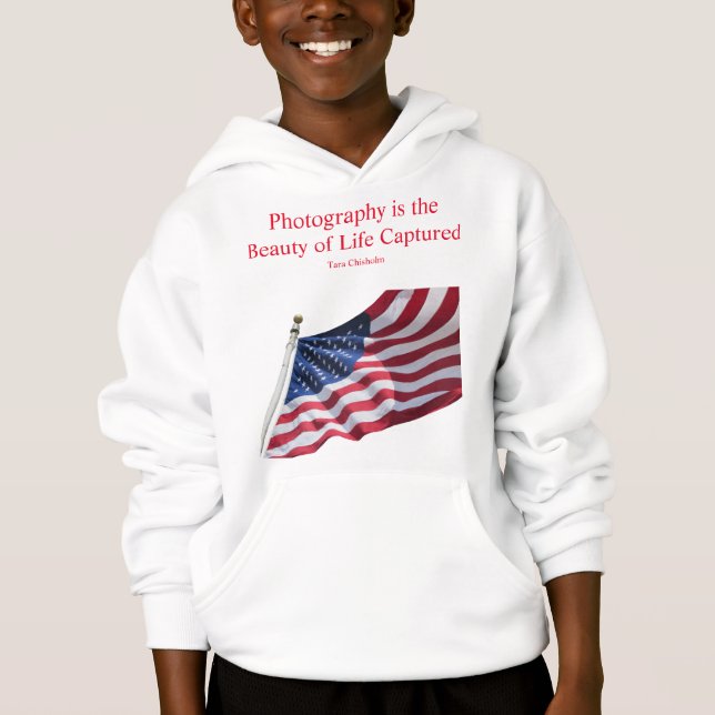 Kid's American Flag Hooded Sweatshirt (Front)