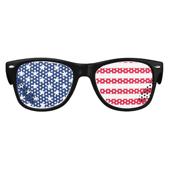 Red White Blue Patriotic USA Glasses Sunglasses Stars & Stripes Adult July 4th