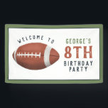 Kids American Football Kids Birthday Welcome Sign<br><div class="desc">This cute and modern sports-themed kids birthday banner welcome sign design features an American football cartoon. The banner can be personalized with your boys name and other details necessary for your party. The perfect sports-themed decor for your child's celebration. This welcome sign is set for a 8th birthday, but this...</div>
