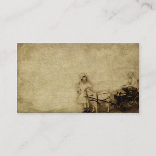 Kids And A Goat Cart- Prim Biz Cards