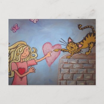 Kids And Cats Postcard by ch_ch_cheerful at Zazzle