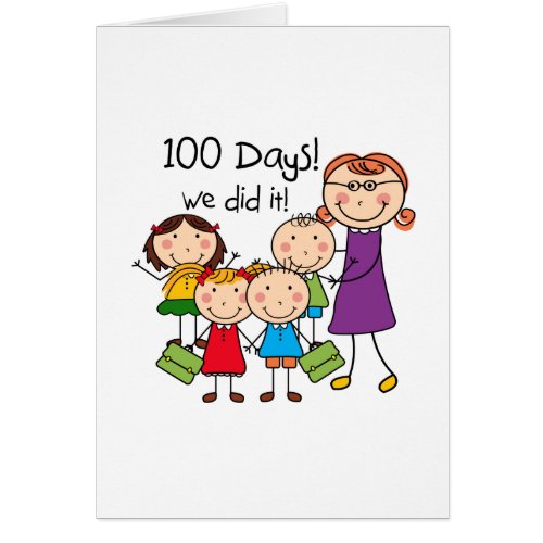 Kids and Female Teacher 100 Days