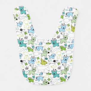 kids animal background pattern baby bib