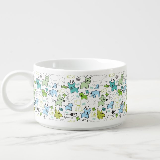kids animal background pattern bowl (Right)