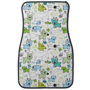 kids animal background pattern car mat