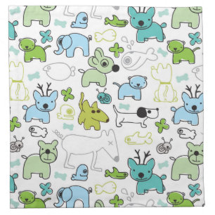 kids animal background pattern cloth napkin