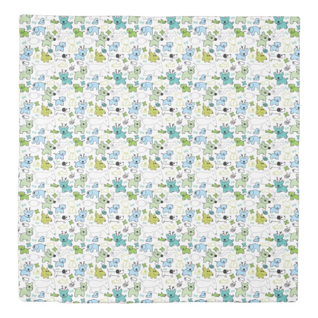 kids animal background pattern duvet cover (Front)