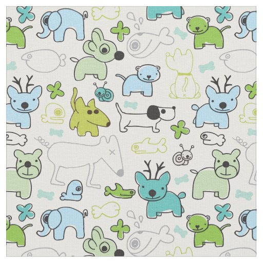 kids animal background pattern fabric