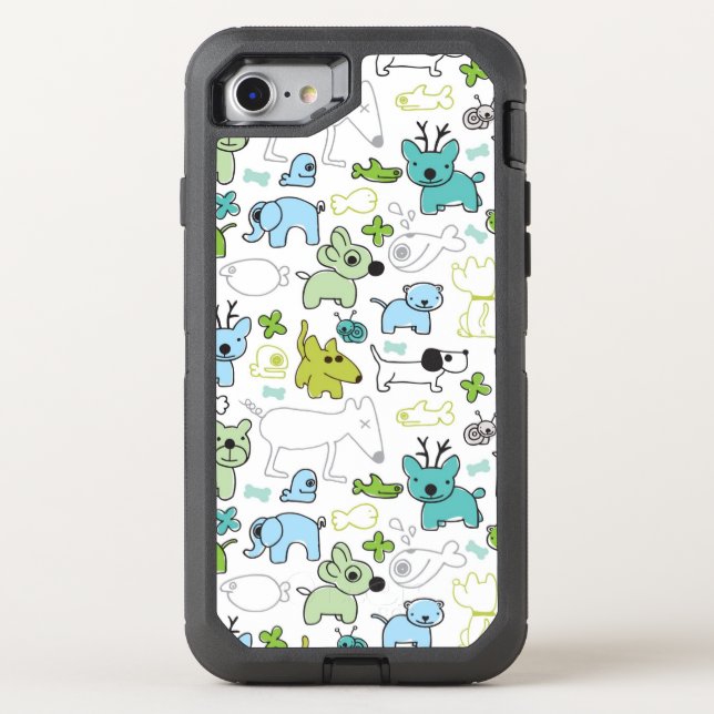 kids animal background pattern otterbox iPhone case (Back)
