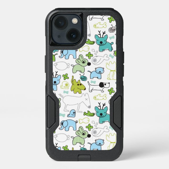 kids animal background pattern otterbox iPhone case (Back)