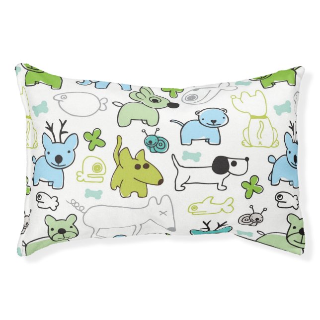 kids animal background pattern pet bed (Front)