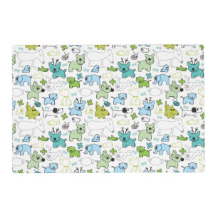 kids animal background pattern placemat
