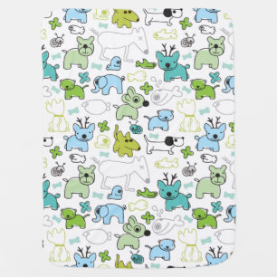 kids animal background pattern receiving blanket