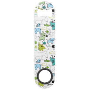 kids animal background pattern speed bottle opener