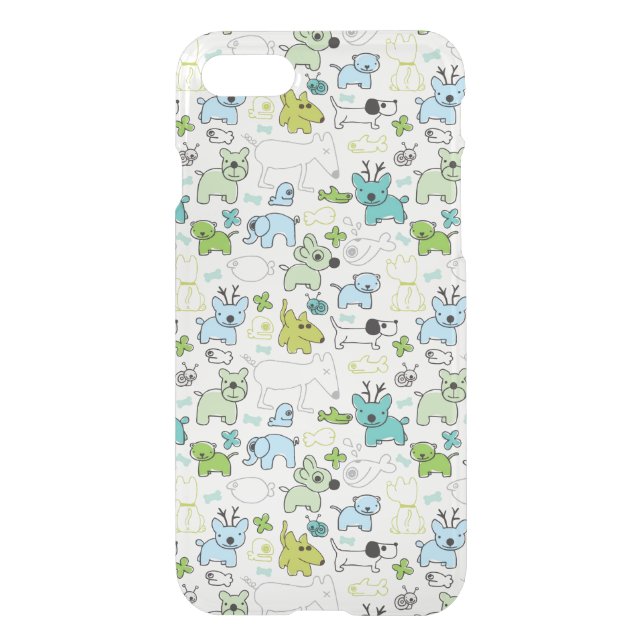 kids animal background pattern uncommon iPhone case (Back)