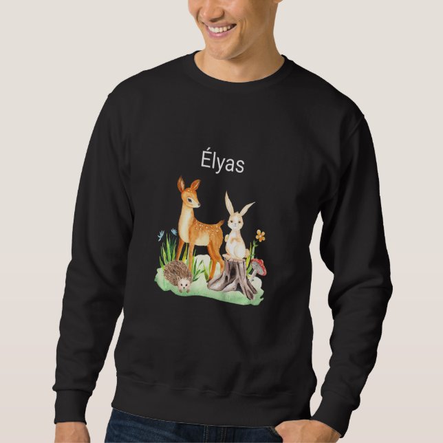 Kids Animal deer rabbit hedgehog Élyas Sweatshirt (Front)