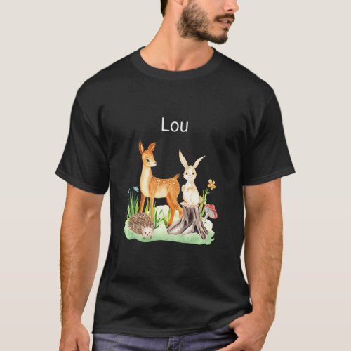 Kids Animal deer rabbit hedgehog Lou Premium  T_Shirt