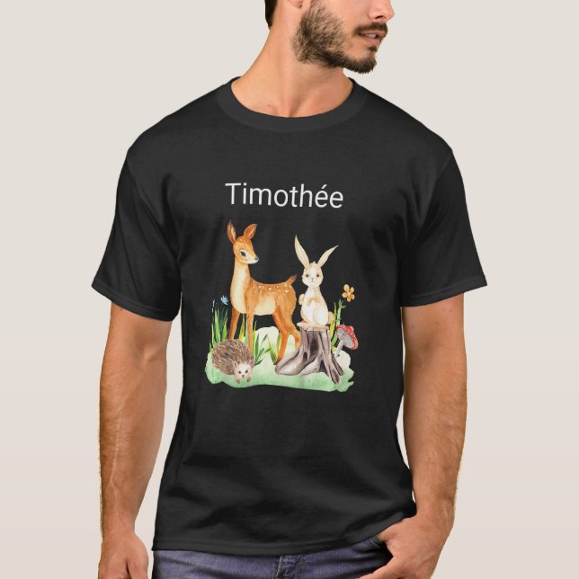 Kids Animal deer rabbit hedgehog Timothée T-Shirt (Front)