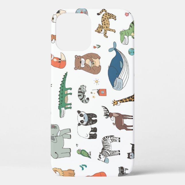 Kids' animal mask, virus pattern. Case-Mate iPhone case (Back)