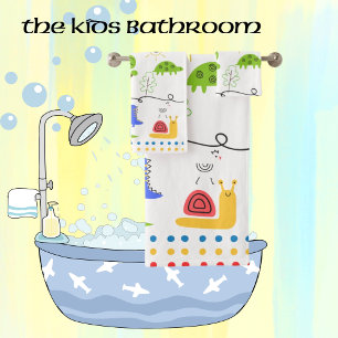 Kids Animal Themed Drawings Bath Towel Set