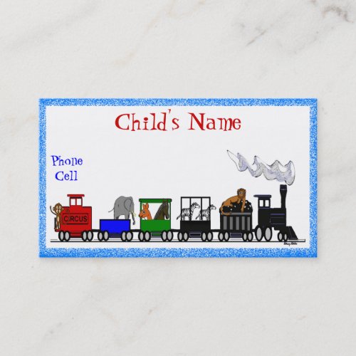 Kid's Animal Train Calling Card Business Card