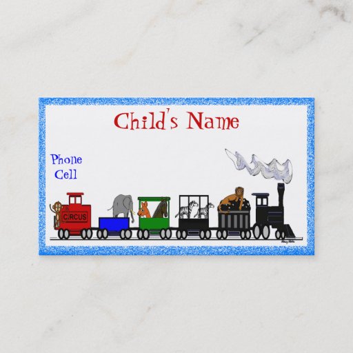 Customizable Kid's Animal Train Calling Card Business Card