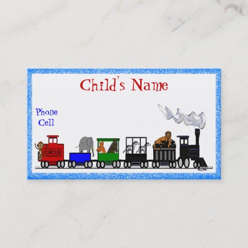 Kids Animal Train Calling Card