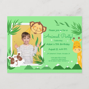 Kids Animals Birthday, Photo Animals Birthday  Postcard