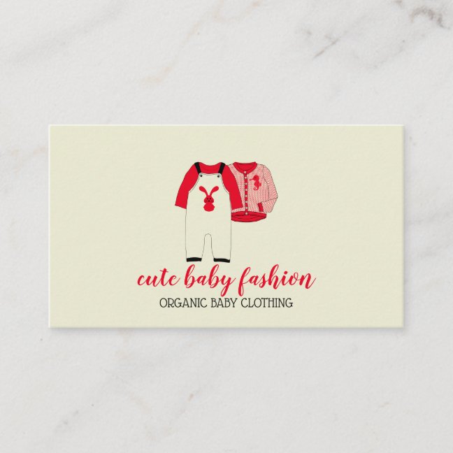 Kids Apparel Doula Baby Clothing Business Card