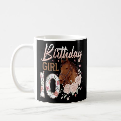 Kids Apparel Horse  10th Birthday Girl B day 10 Ye Coffee Mug