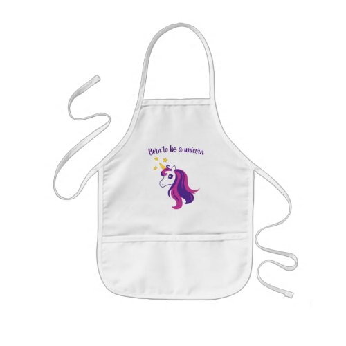 Kids apron for little chef  Born to be a unicorn