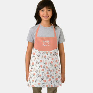 Kids Apron Red Poppies + Name