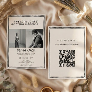 Kids Are Getting Married Photo QR Code Wedding Invitation