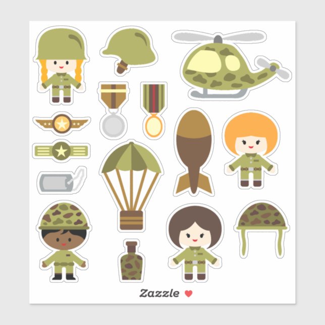Kids Army Sticker (Sheet)